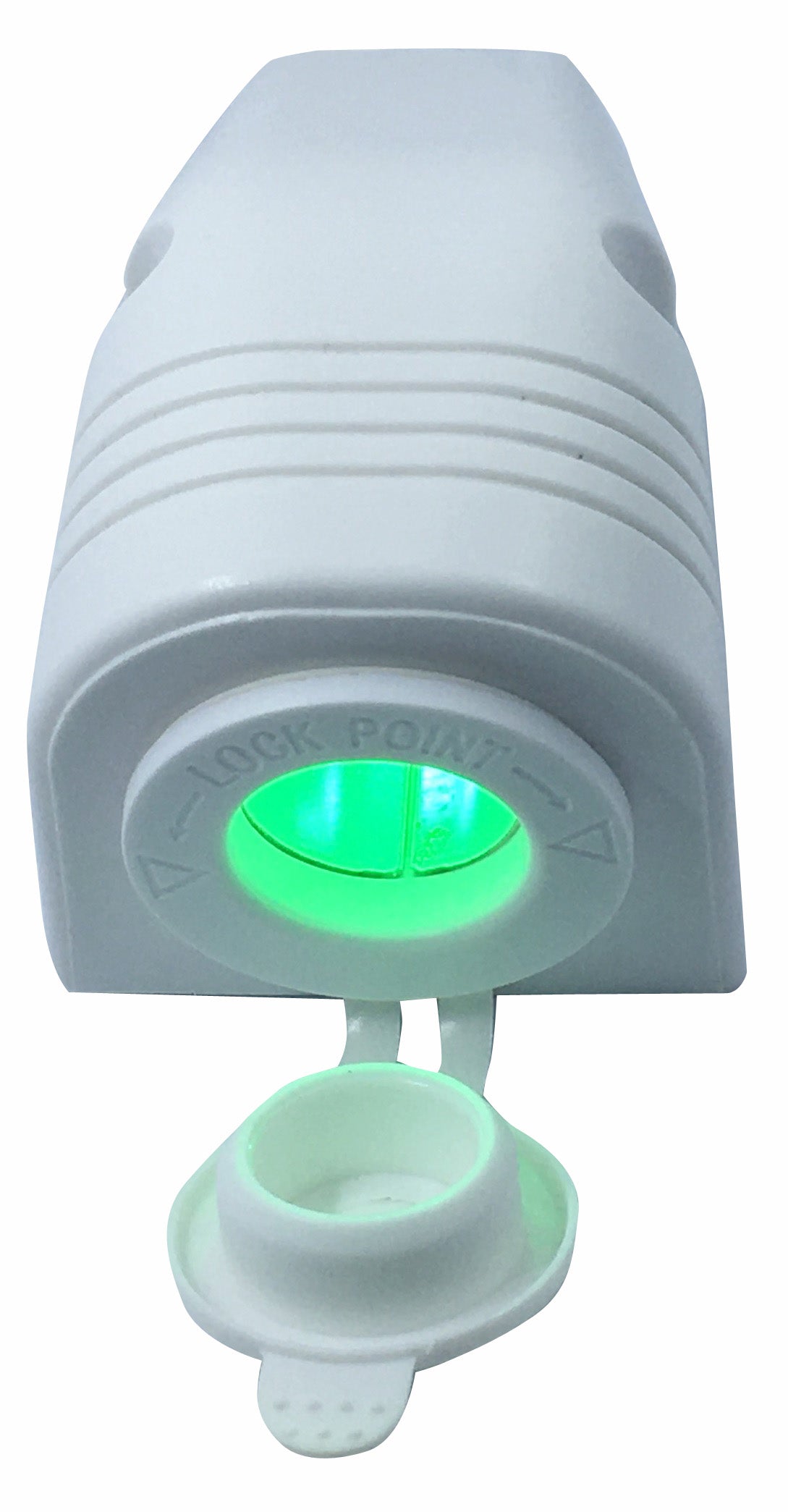 White Surface Mount Socket LED Green