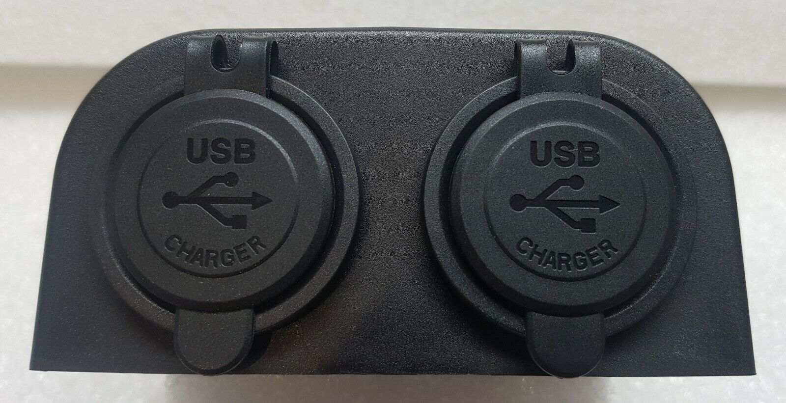 Black Surface Mount Dual USB 4.2A Charger Socket with Led