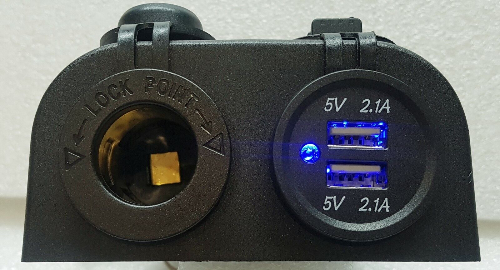 Black Surface Mount Dual USB Charger Socket with USB 4.2A