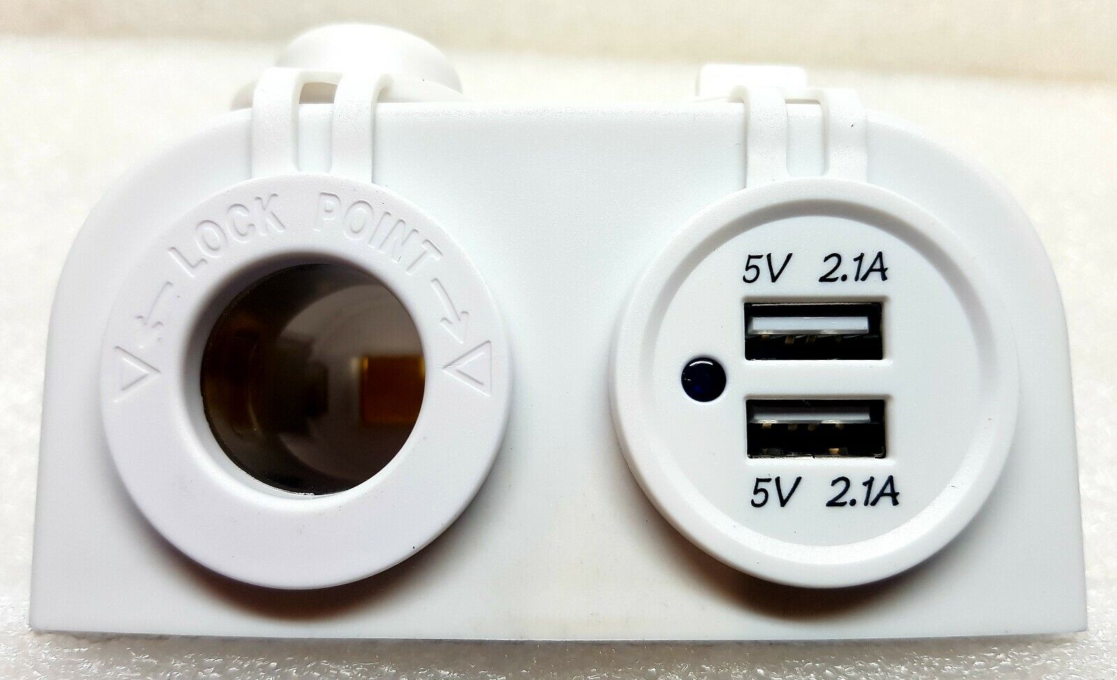 White Surface Mount Dual USB Charger Socket with USB  4.2A