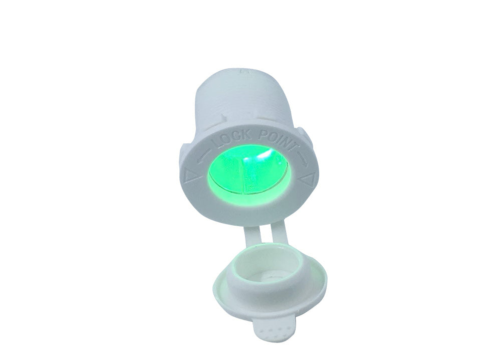 White socket Led Green