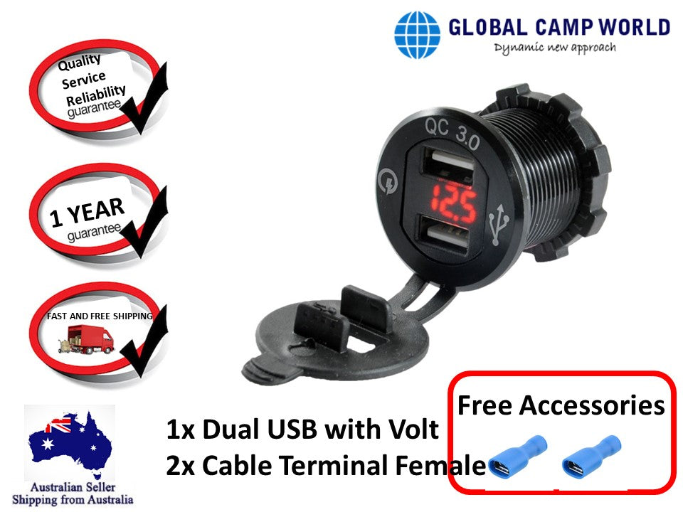 USB Quick Charge QC 3.0 Voltmeter with Dual USB