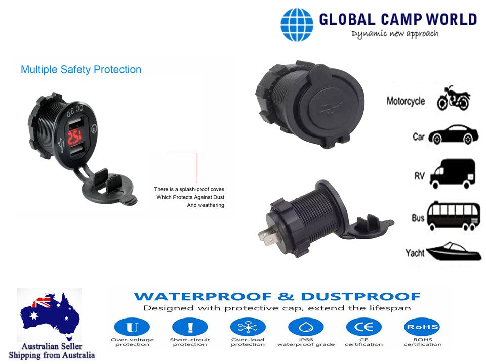 USB Quick Charge QC 3.0 Voltmeter with Dual USB