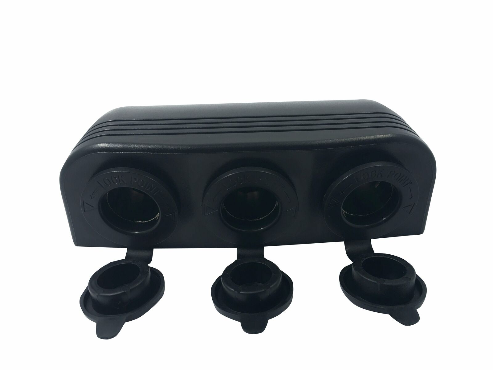 Black Surface Mount Socket Triple LED Red