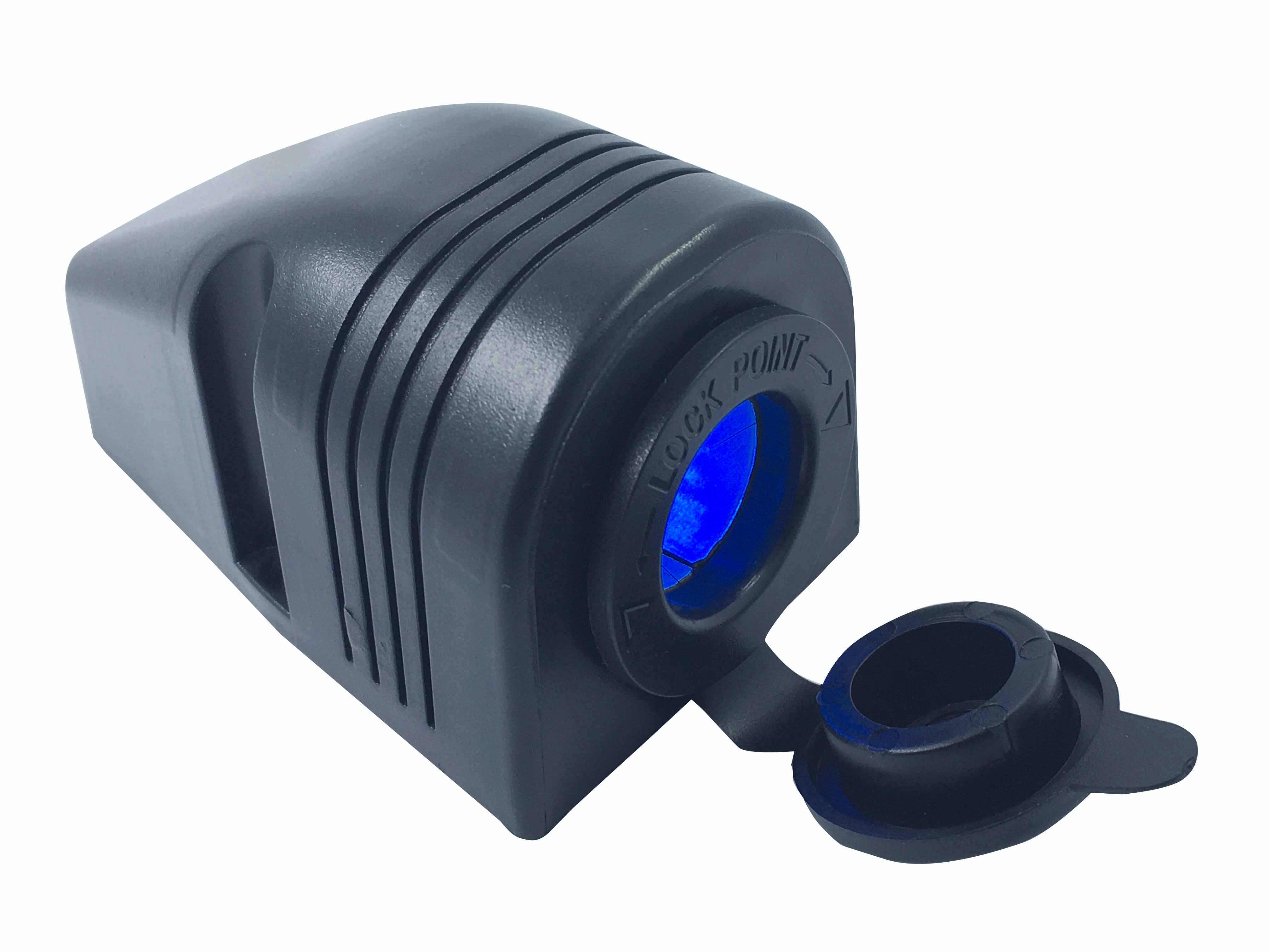 Black Surface Mount Socket LED Blue