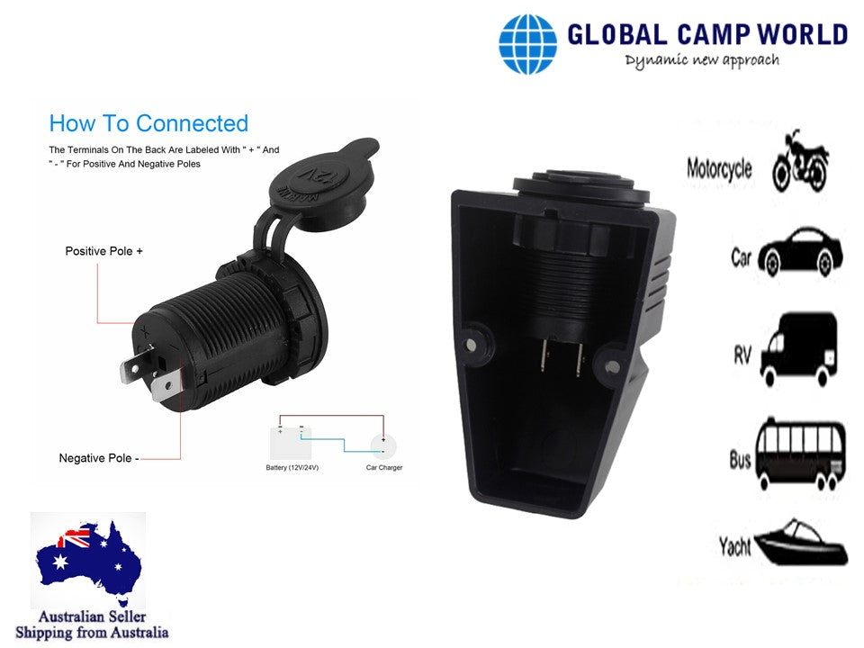 Black USB Surface Mount Charger Socket Double USB  4.2A